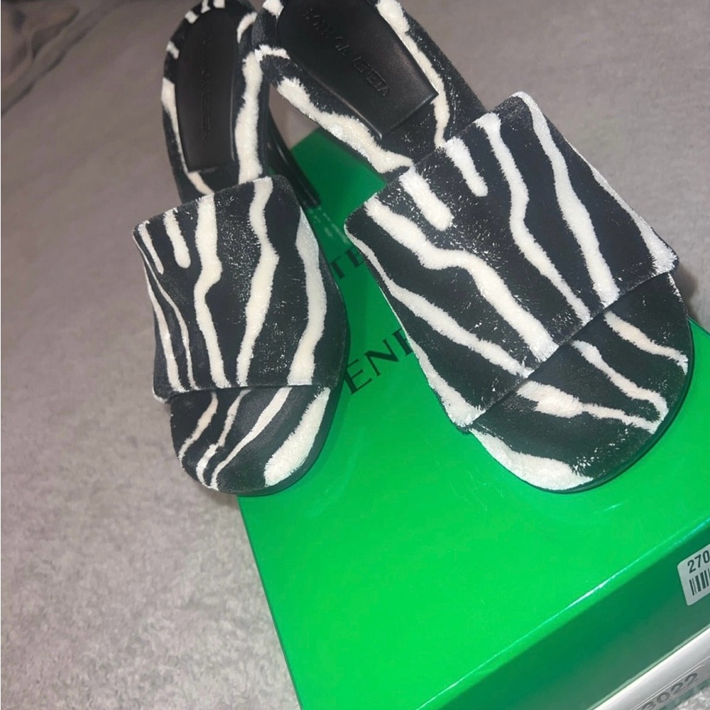 Bottega Zebra Print Sandals